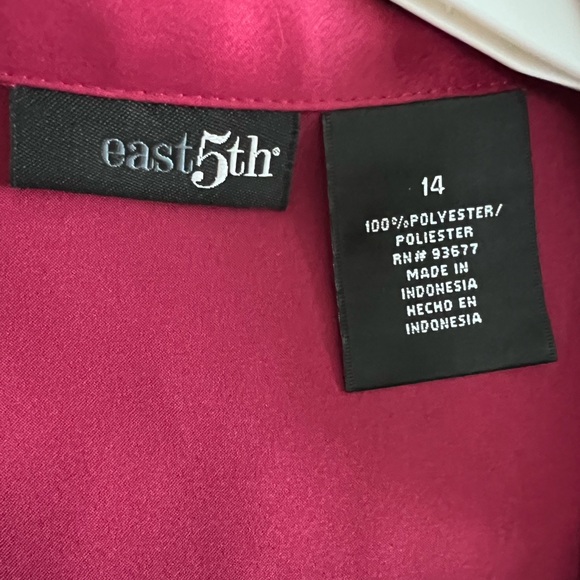 East 5th Satin Deep Burgundy Red Blouse - Picture 5 of 6